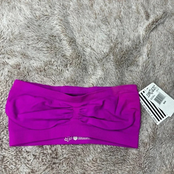 Womens Fox Racing HELLO! Bandeau Purple Top Size XS/S New - Picture 3 of 13